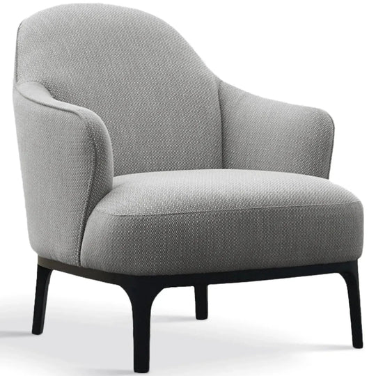 Minimalist fabric 1 seater sofa rina in white background.