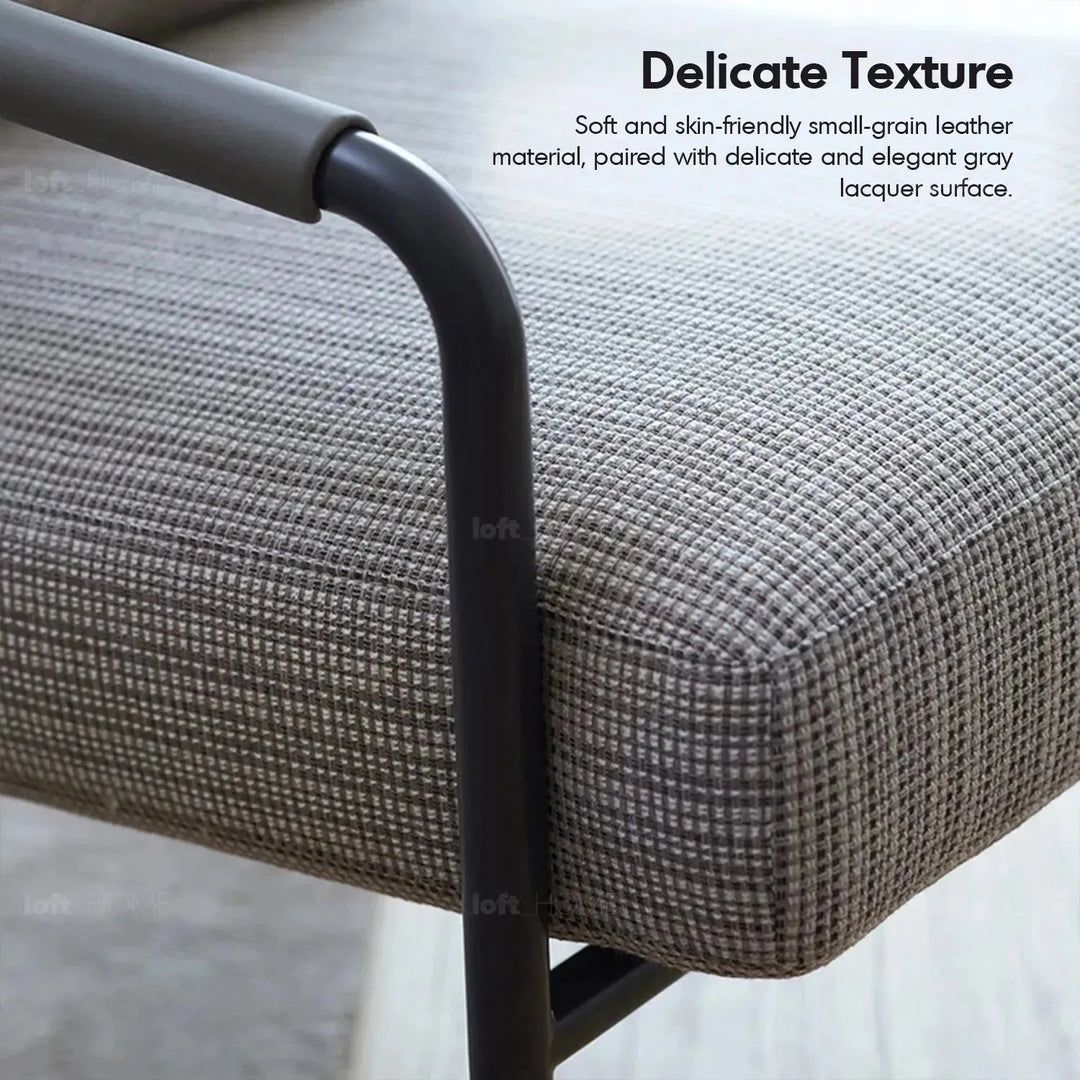 Bauhaus fabric 1 seater sofa vemb in still life.