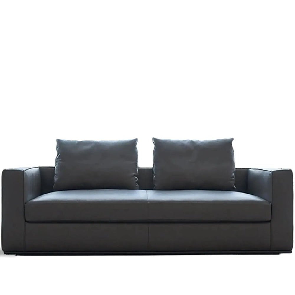 Minimalist fabric 2 seater sofa como in white background.