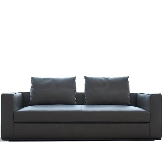 Minimalist fabric 2 seater sofa como in white background.