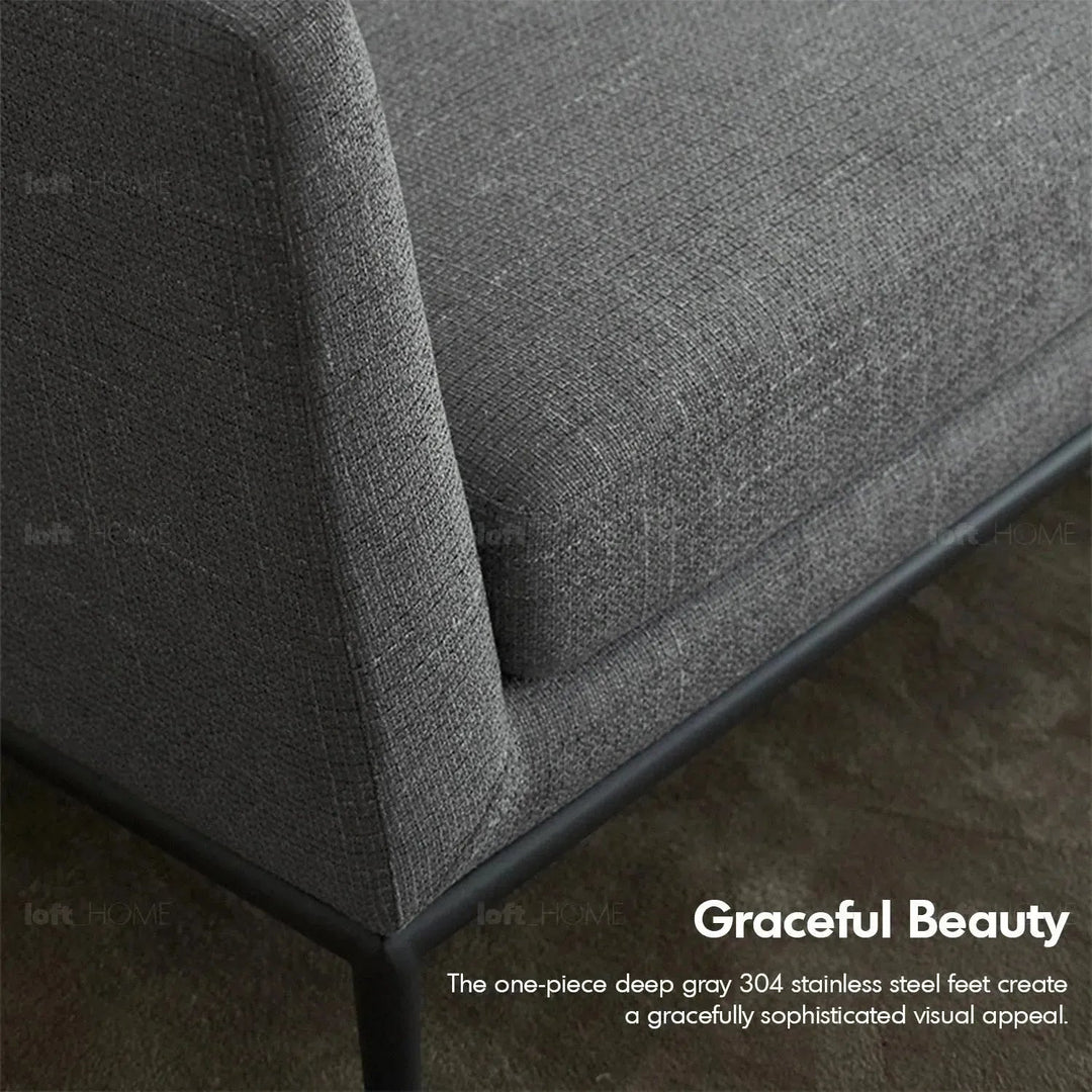 Minimalist fabric 2 seater sofa grace in panoramic view.