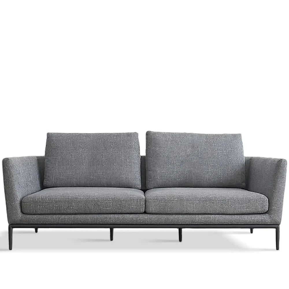 Minimalist fabric 2 seater sofa grace in white background.