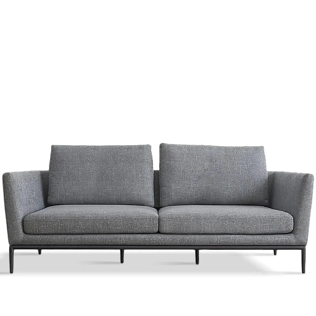 Minimalist fabric 2 seater sofa grace in white background.