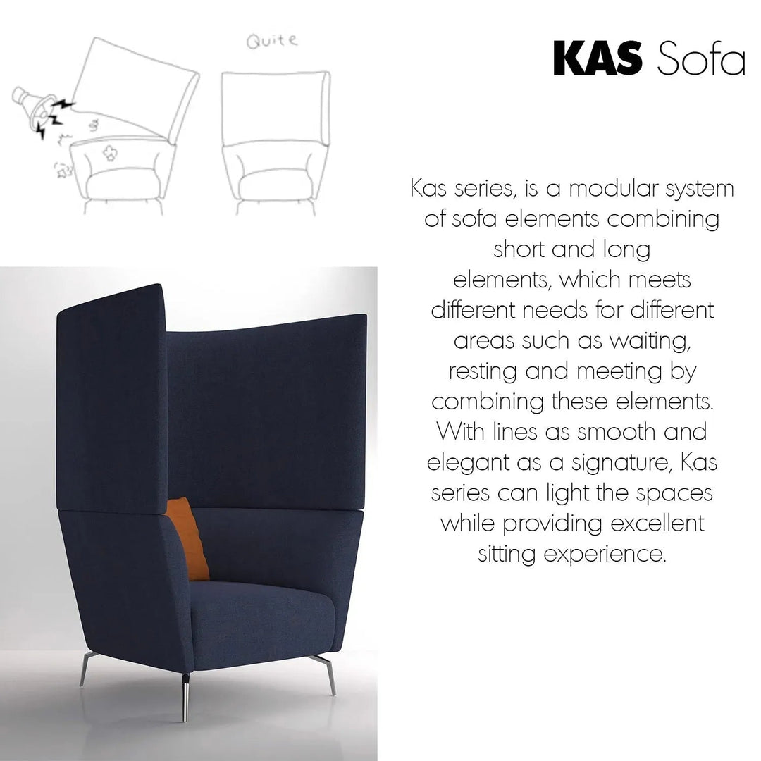 Minimalist Fabric 2 Seater Sofa High Back KAS