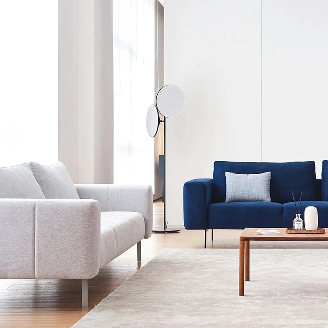 Minimalist fabric 3 seater sofa amalf in details.
