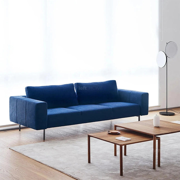 Minimalist fabric 3 seater sofa amalf with context.