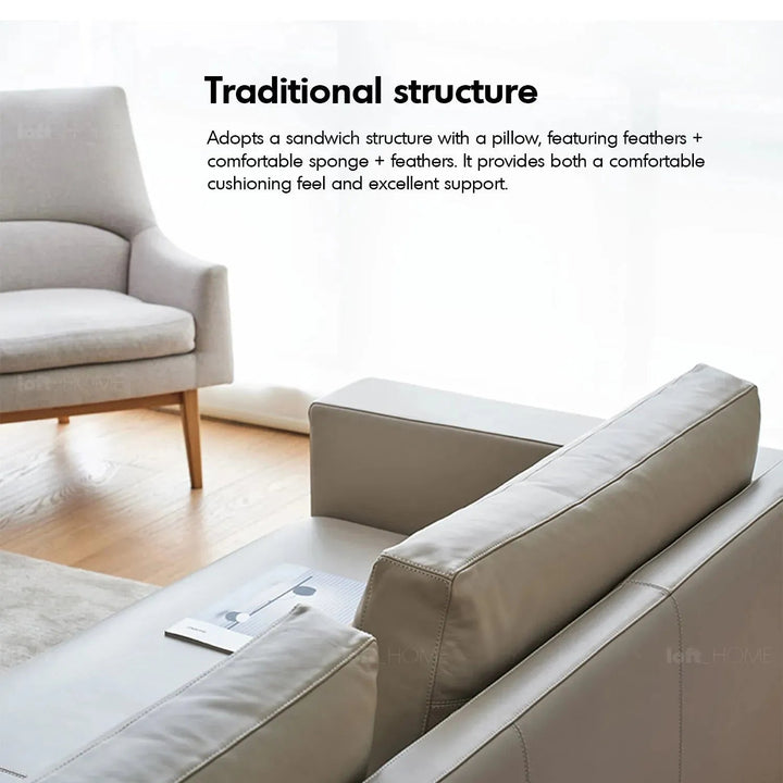 Minimalist fabric 3 seater sofa bologna with context.