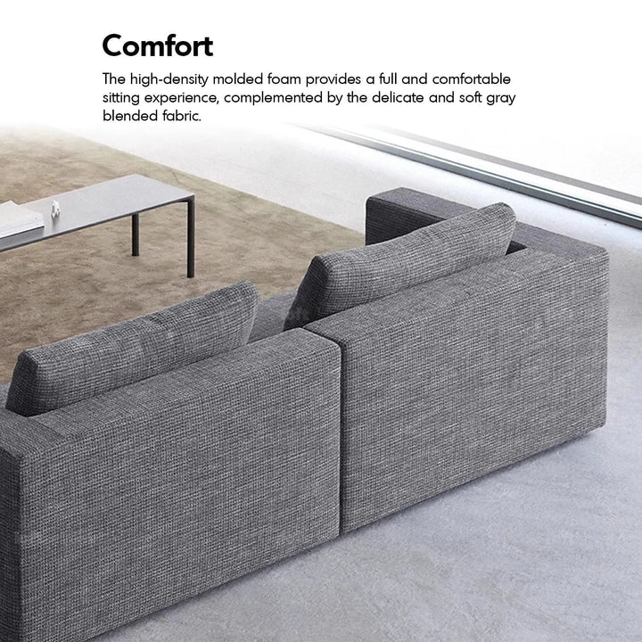 Minimalist fabric 3 seater sofa bri in details.