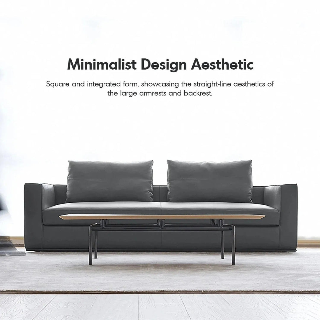 Minimalist fabric 3 seater sofa como with context.