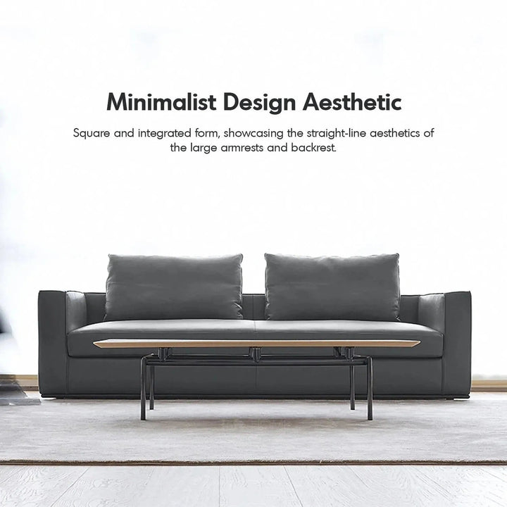 Minimalist fabric 3 seater sofa como with context.