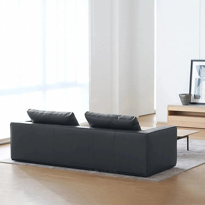 Minimalist fabric 3 seater sofa como in panoramic view.