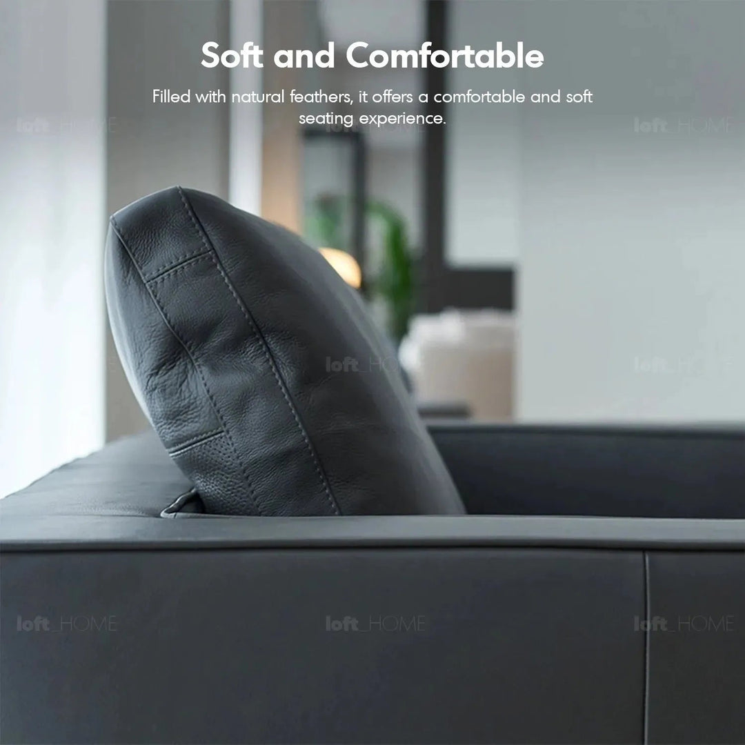 Minimalist fabric 3 seater sofa como in details.