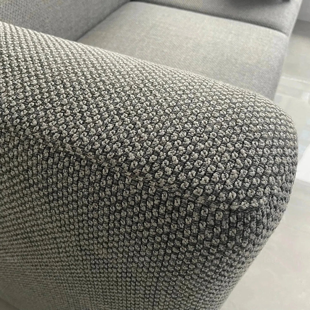 Minimalist fabric 3 seater sofa flower detail 1.