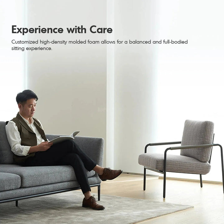 Minimalist fabric 3 seater sofa grace with context.