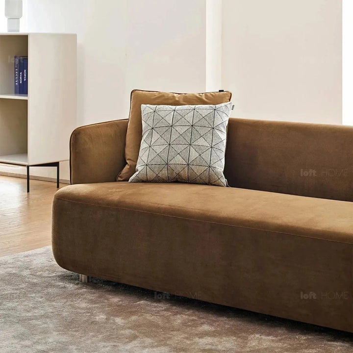 Minimalist fabric 3 seater sofa heb in details.