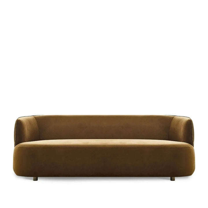 Minimalist fabric 3 seater sofa heb in white background.