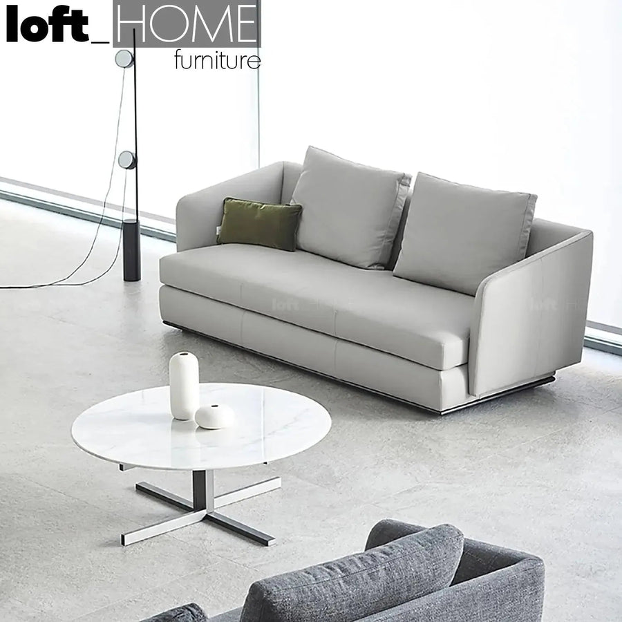 Minimalist fabric 3 seater sofa mlini primary product view.