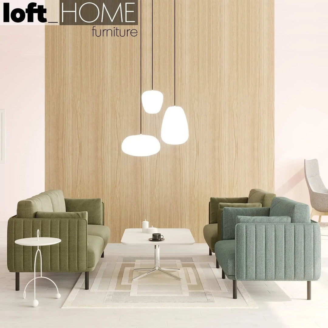 Minimalist fabric 3 seater sofa muti in real life style.