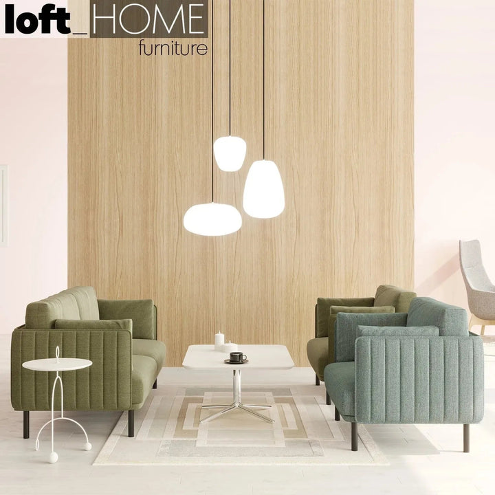Minimalist fabric 3 seater sofa muti in real life style.
