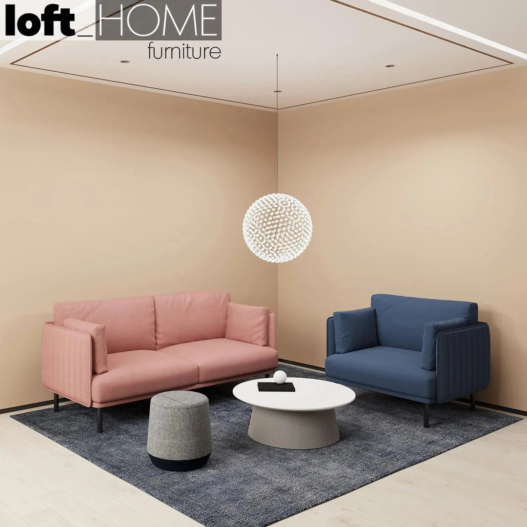 Minimalist fabric 3 seater sofa muti with context.