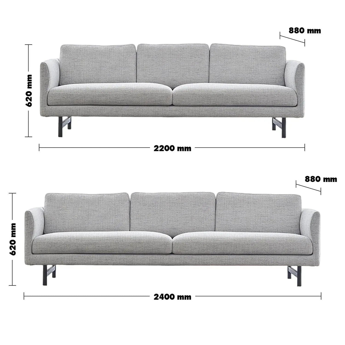 Minimalist fabric 3 seater sofa nor size charts.