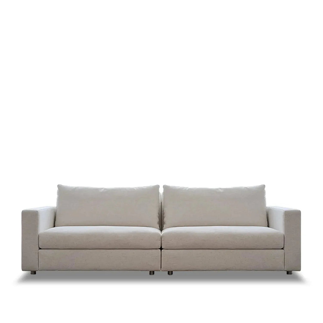 Minimalist fabric 3 seater sofa white situational feels.