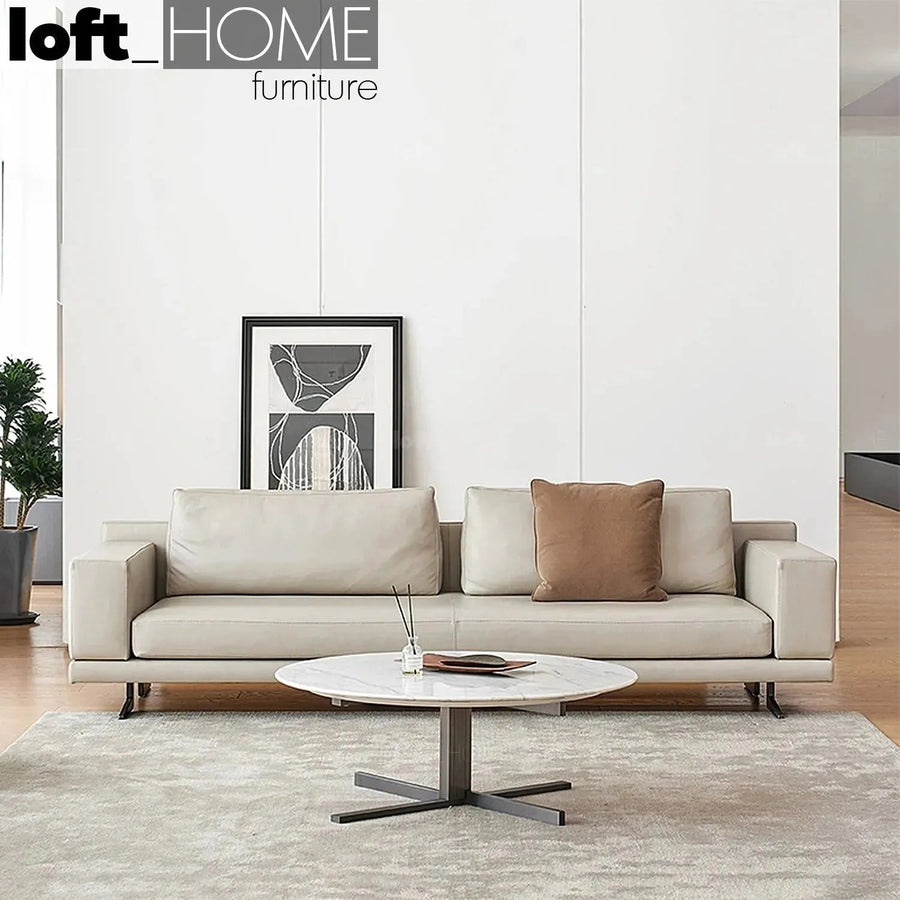 Minimalist fabric 3.5 seater sofa bologna primary product view.