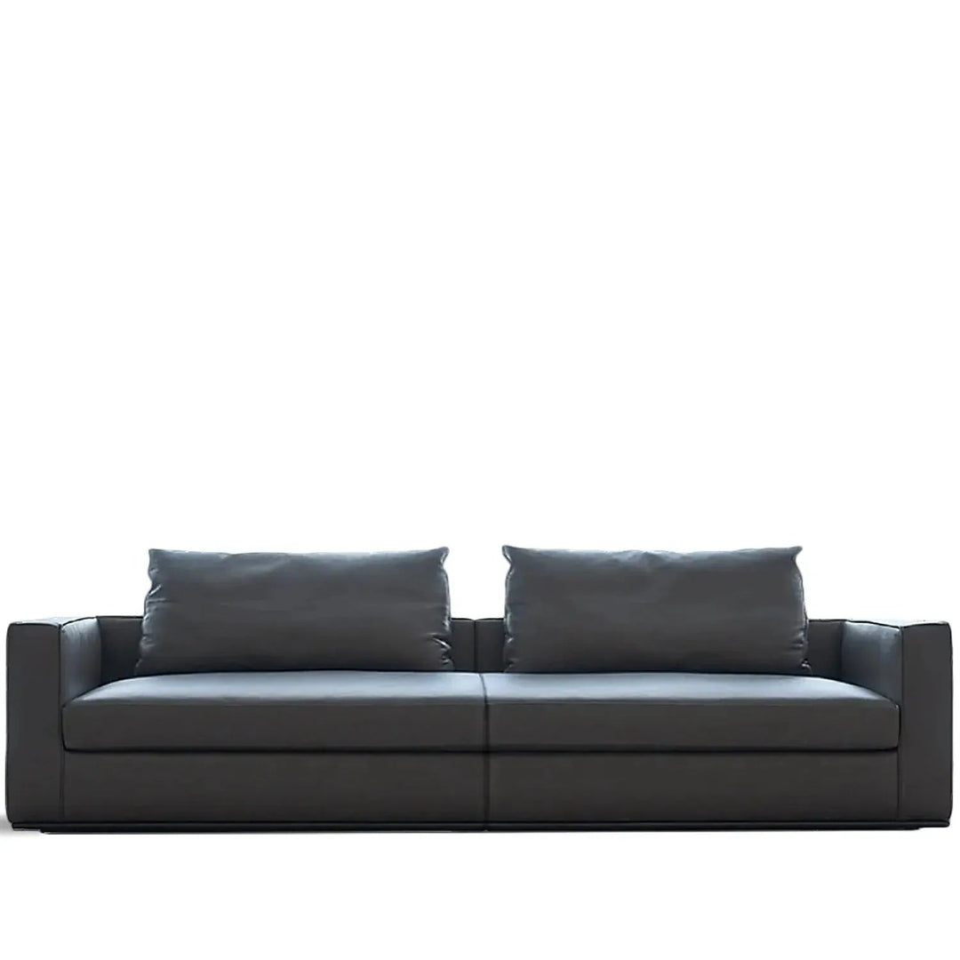 Minimalist fabric 3.5 seater sofa como in white background.