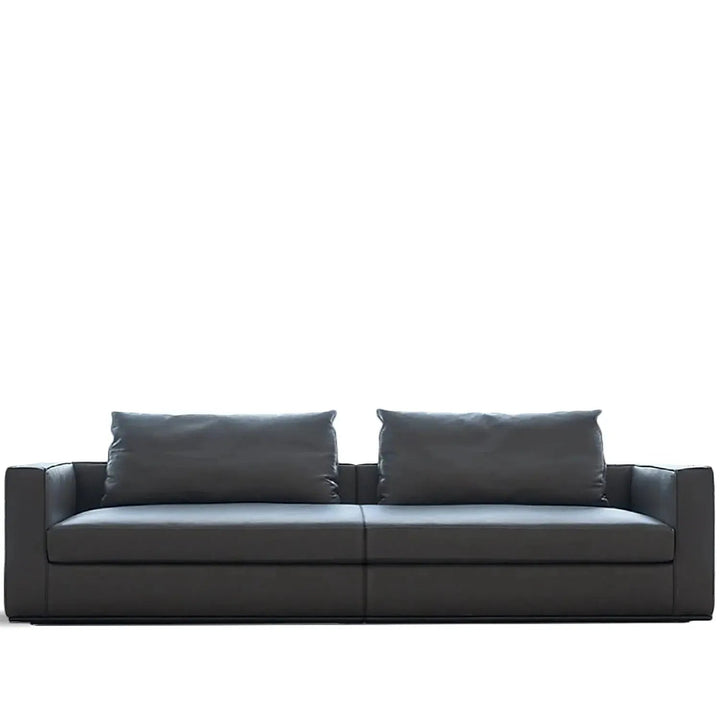 Minimalist fabric 3.5 seater sofa como in white background.