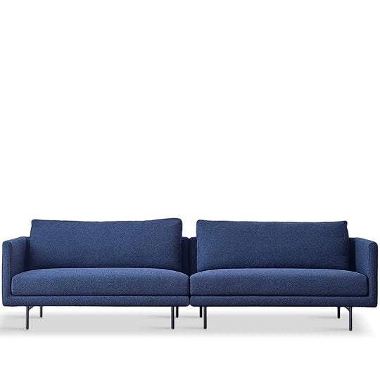Minimalist fabric 3.5 seater sofa rina in white background.
