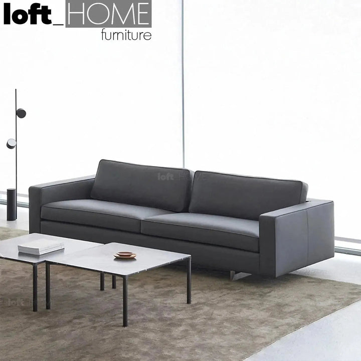 Minimalist fabric 3.5 seater sofa vemb primary product view.