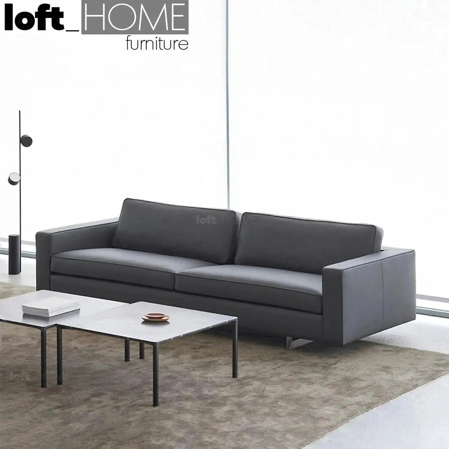 Minimalist fabric 3.5 seater sofa vemb primary product view.
