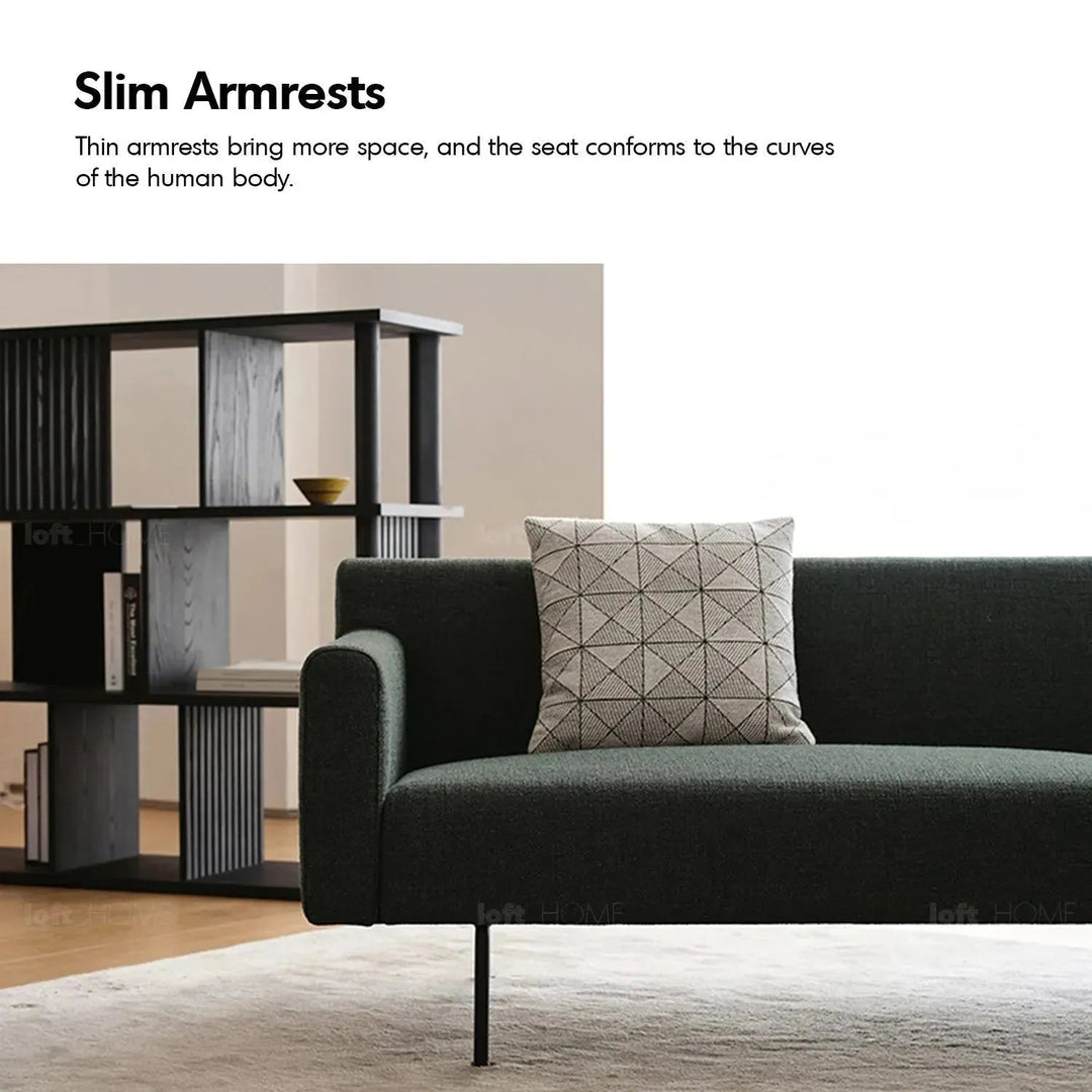 Minimalist fabric 4 seater sofa ann with context.