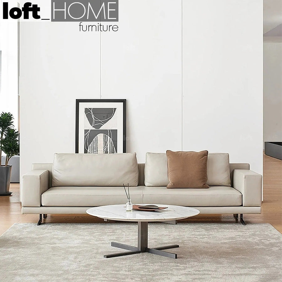 Minimalist fabric 4 seater sofa bologna primary product view.