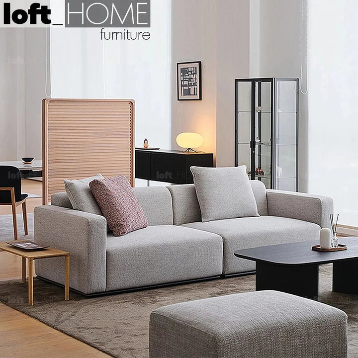 Minimalist fabric 4 seater sofa nemo primary product view.