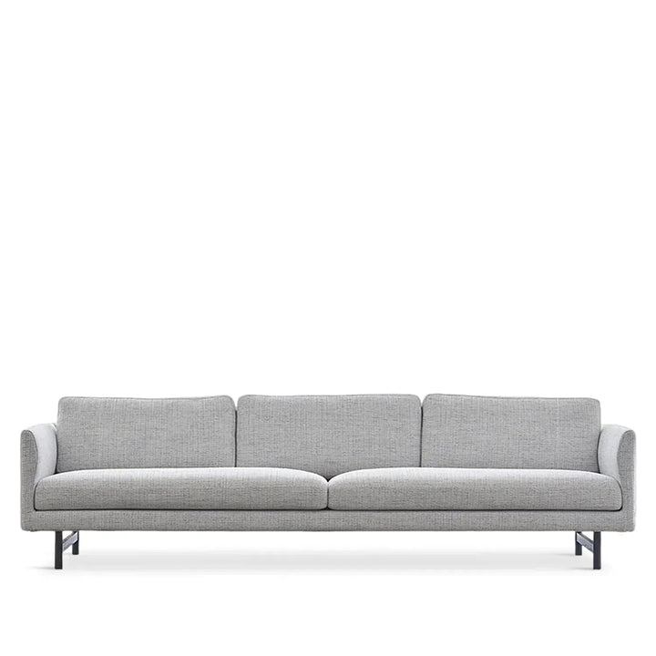 Minimalist fabric 4 seater sofa nor in white background.