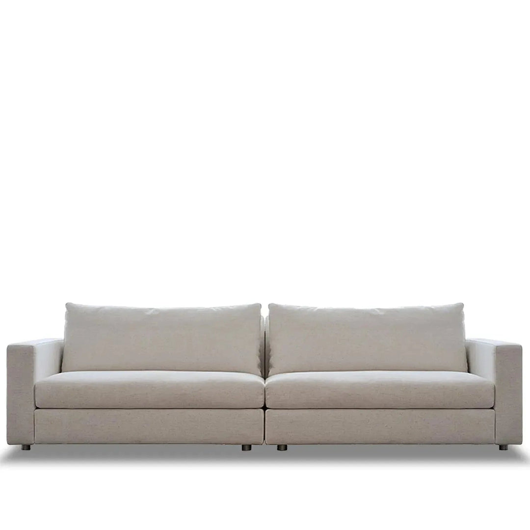 Minimalist fabric 4 seater sofa white situational feels.