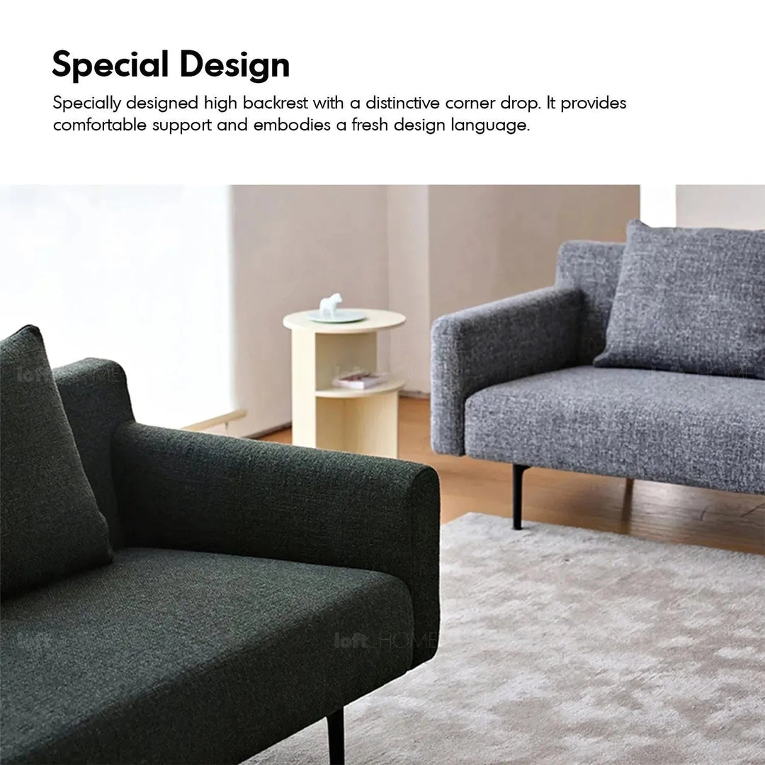 Minimalist fabric 4.5 seater sofa ann in details.