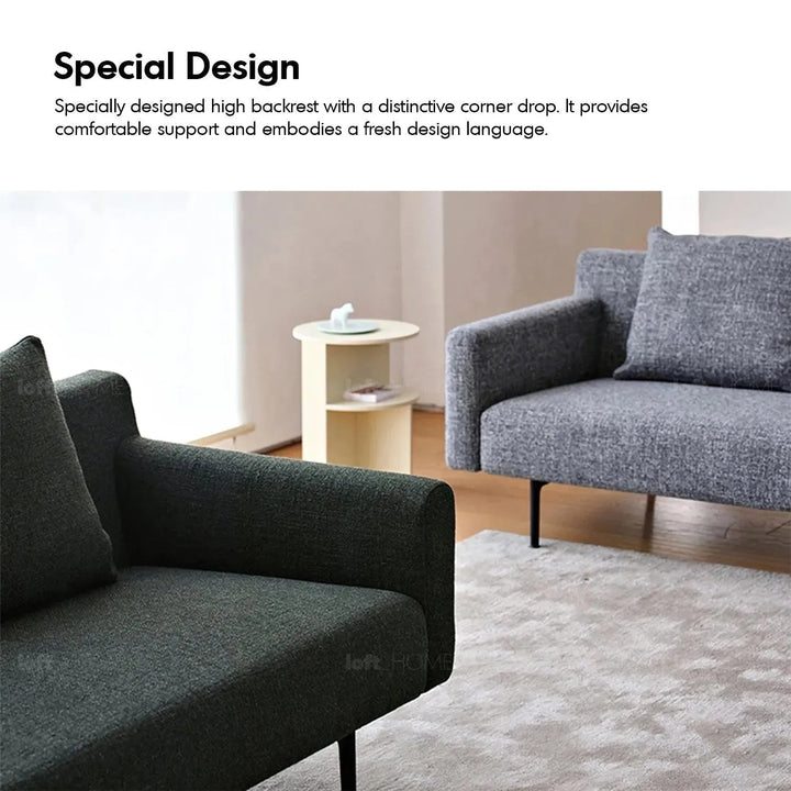 Minimalist fabric 4.5 seater sofa ann in details.