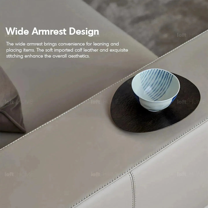 Minimalist fabric 4.5 seater sofa bologna in details.