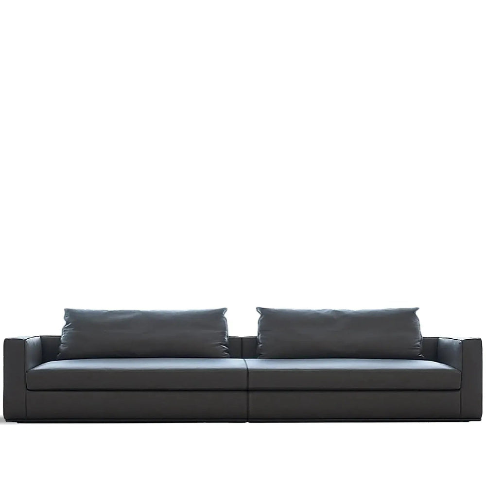 Minimalist fabric 4.5 seater sofa como in white background.