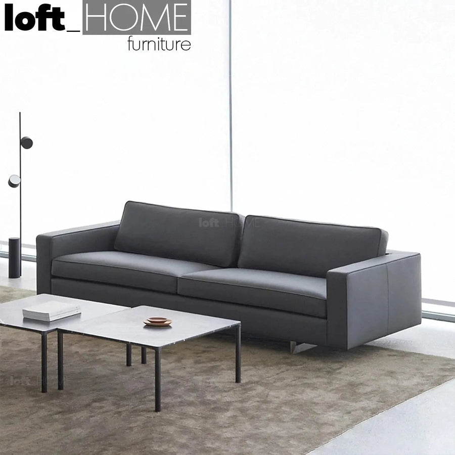 Minimalist fabric 4.5 seater sofa vemb primary product view.