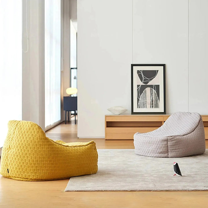 Bauhaus fabric bean bag sofa charles in close up details.
