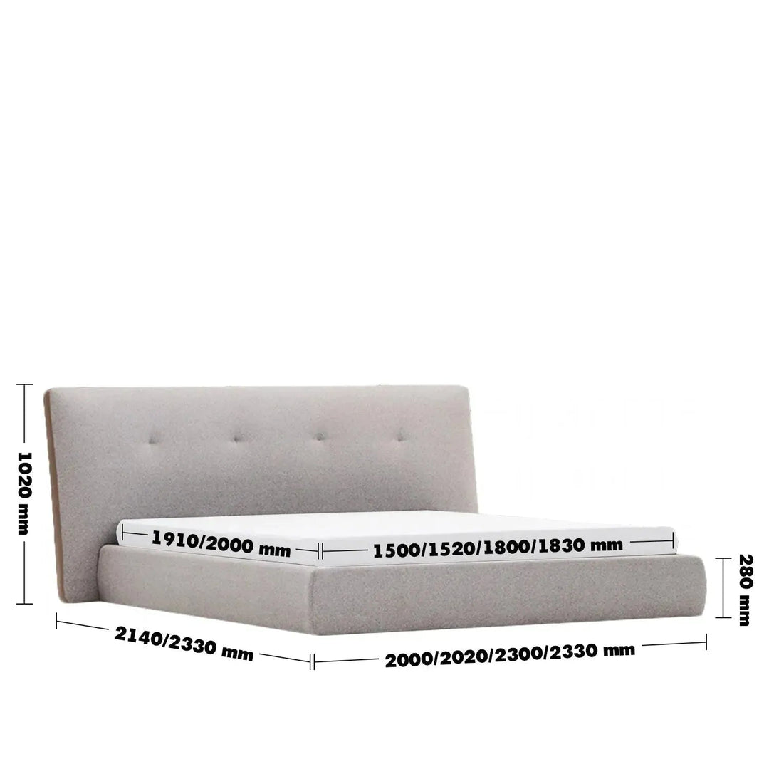 Minimalist Fabric Bed CHARLES