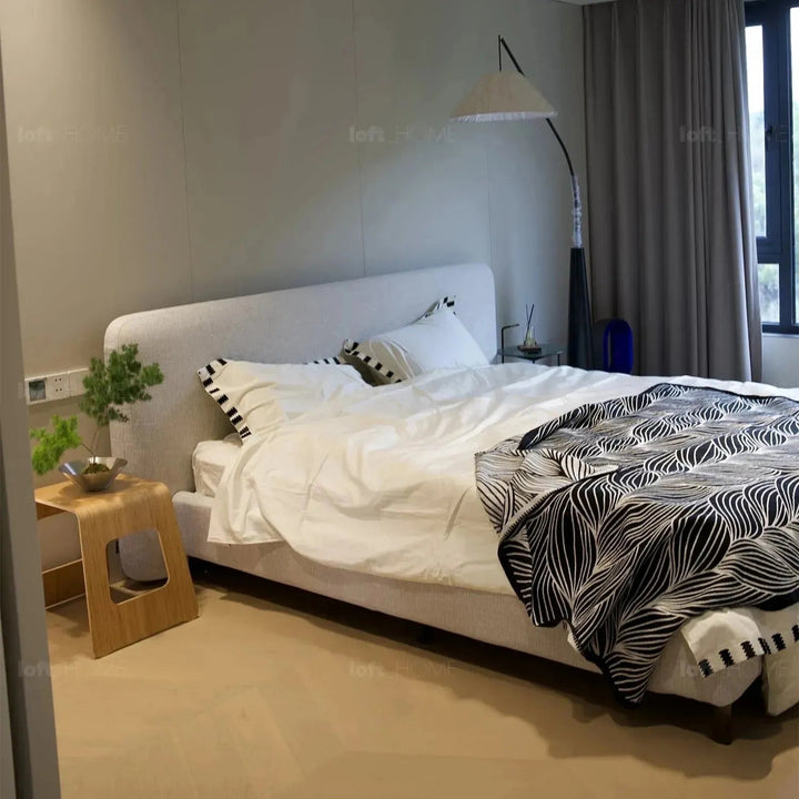 Minimalist fabric bed hel detail 2.