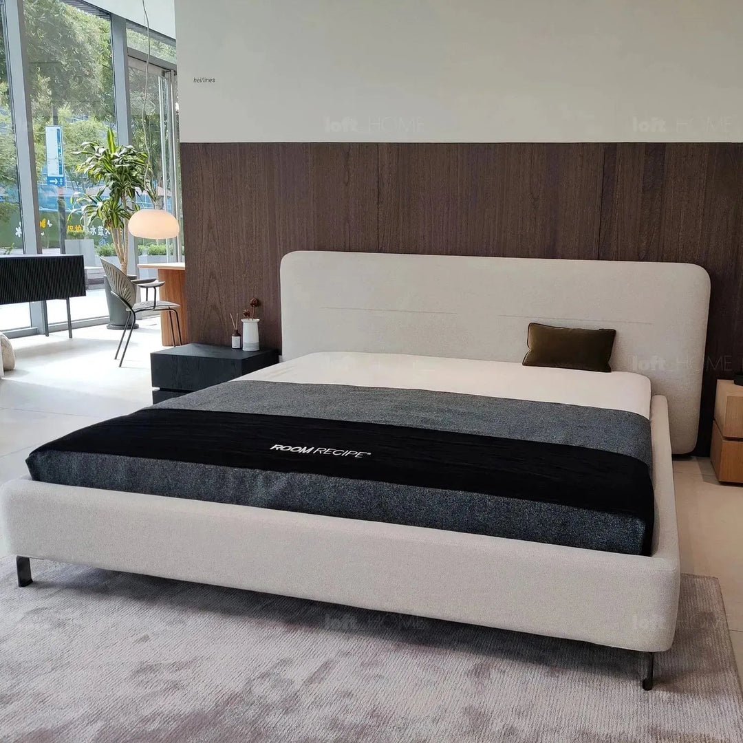 Minimalist fabric bed hel detail 1.