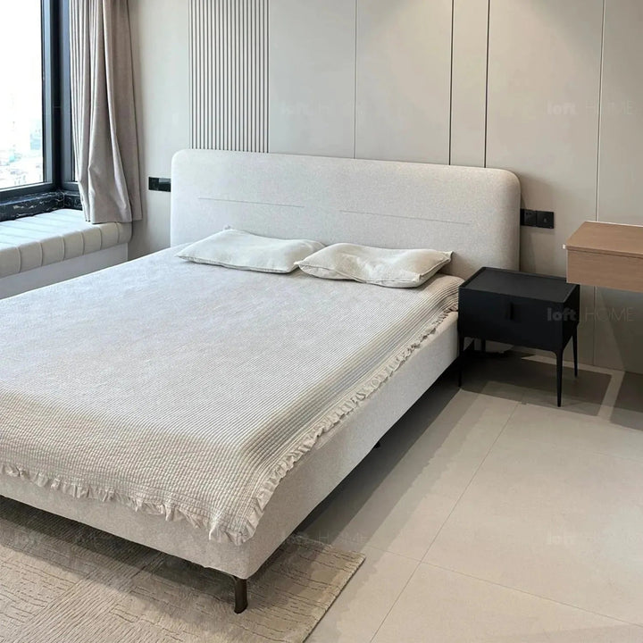 Minimalist fabric bed hel conceptual design.