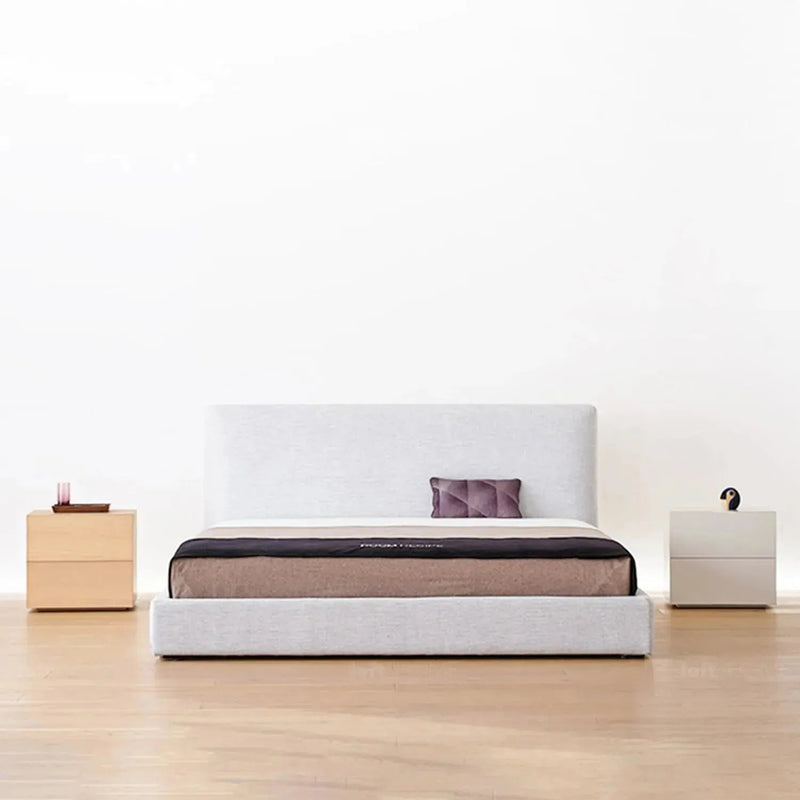 Minimalist fabric bed lines in still life.