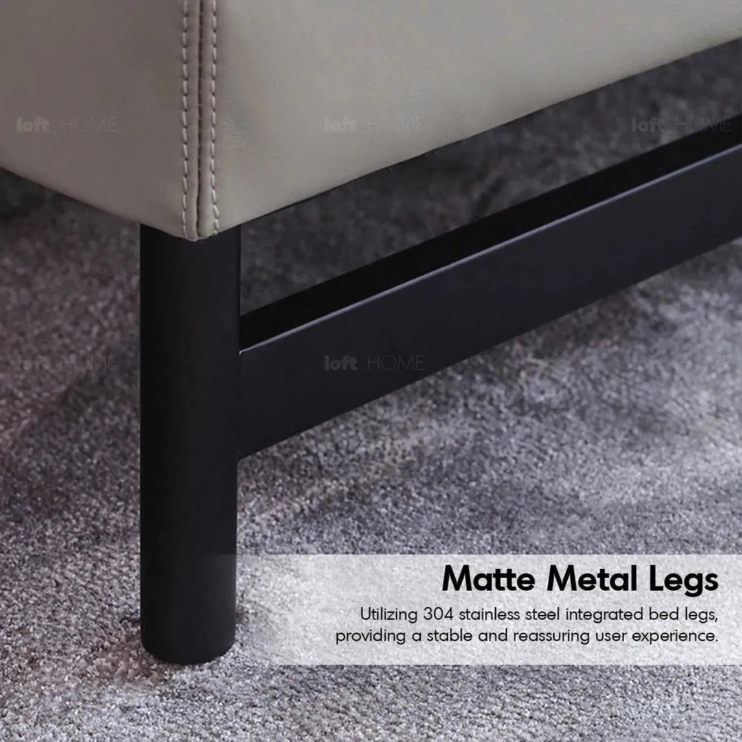 Minimalist fabric bed nor with context.