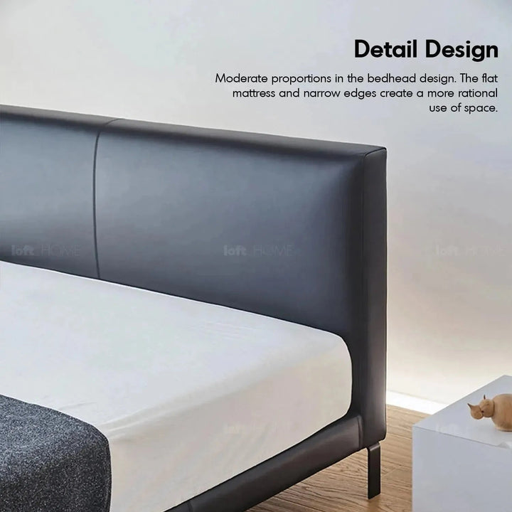 Minimalist fabric bed vem with context.